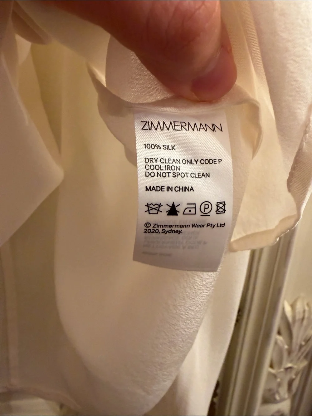 Zimmermann Ivory Ruffle-Neck Puff Sleeve Blouse size 0, US XS - Picture 5 of 8